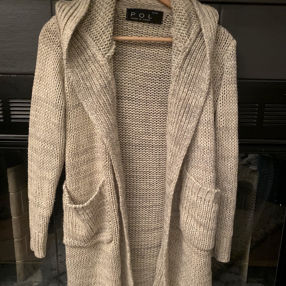 P.O.L. Hooded open cardigan